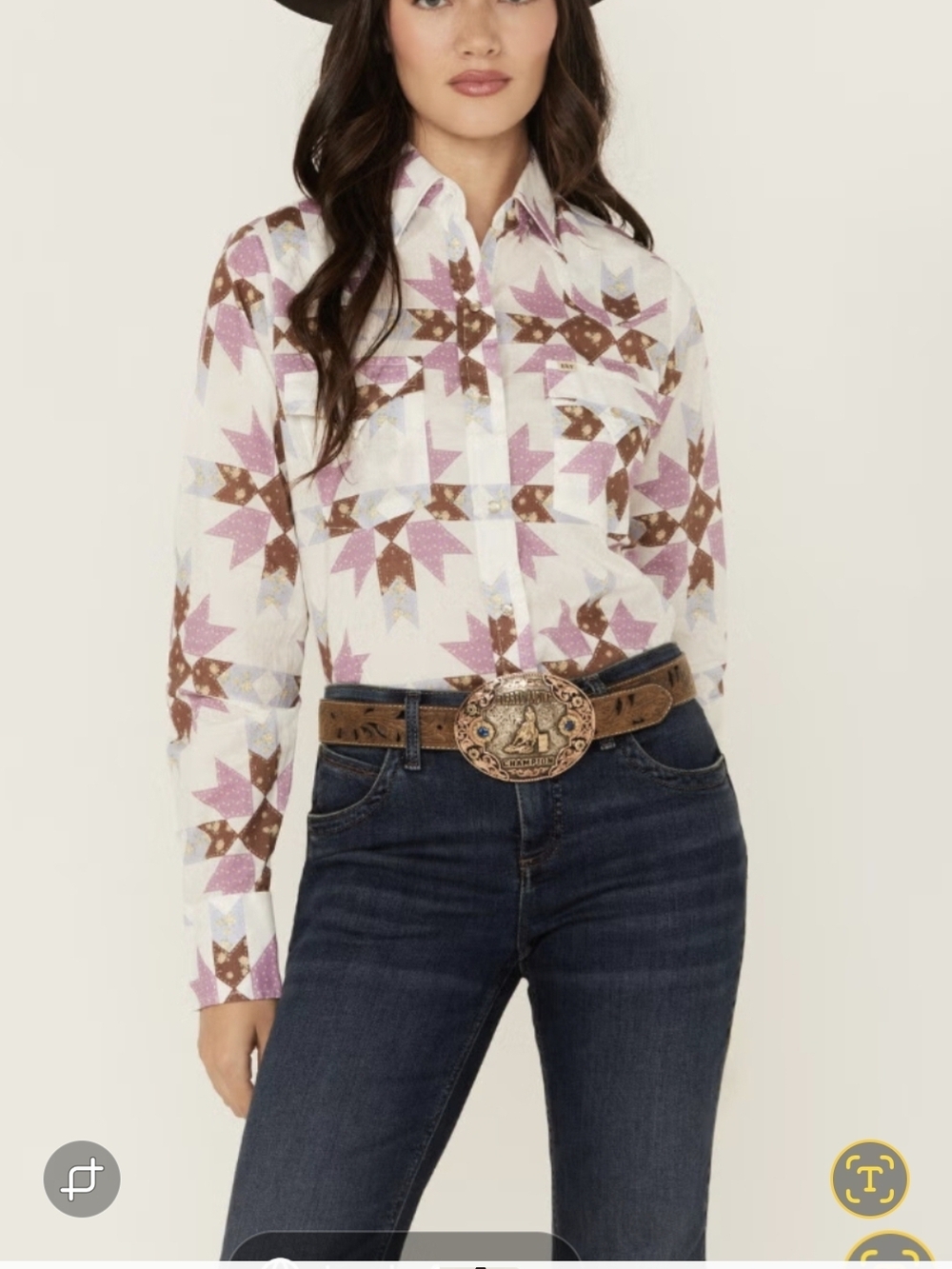 Cowboy Girl By Jenna Paulette Long Sleeve Tee in Lavender/Brown by Cowboygirl